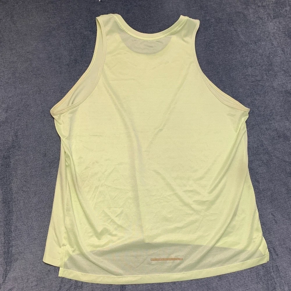 Nike Dri Fit Tank Top Womens XL Lime Green Mesh Lined Running Swoosh Performance
